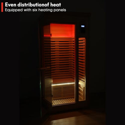 WILLOWYBE Infrared Home Sauna with Advanced Heating Panels, Premium Canadian Hemlock