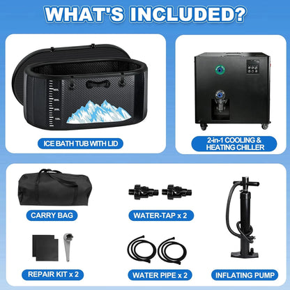 Cold Plunge Tub, 248 Gallon, 1 Horsepower, Heavy-Duty Ice Bath Tub for Athletes with Hot & Cold, Portable Inflatable Plunge Chiller with  Wifi (Black, 1 Set) — product view 6