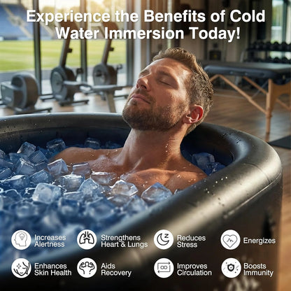 Inflatable Ice Bath Tub for Athletes – 216-Gallon Cold Plunge Tub with Insulated Lid, Full-Body Stretch Design, Insulated & Water Chiller Compatible, Portable for Indoor & Outdoor Recovery — product view 6