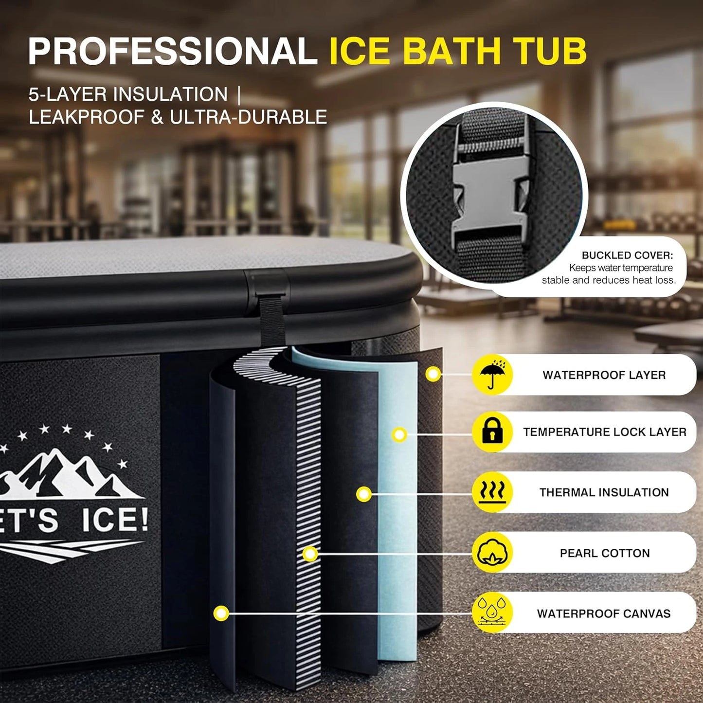 Inflatable Ice Bath Tub for Athletes – 216-Gallon Cold Plunge Tub with Insulated Lid, Full-Body Stretch Design, Insulated & Water Chiller Compatible, Portable for Indoor & Outdoor Recovery — product view 7