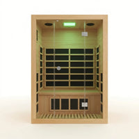 2 Person Far Infrared Sauna with Smart APP Control, 2000W Low EMF Wooden Infrared Sauna Room for Home, 8 Carbon Mica Heating Panels Wellness Sauna, Canadian Hemlock Indoor Spa for Home Relaxation — Studio Shot