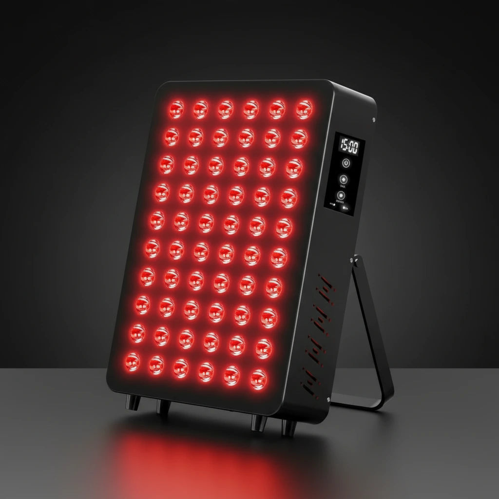 Red Light Therapy Panel, 660Nm Red & 850Nm near Infrared Light Therapy Device with TENS & EMS Functions, 60 Dual Chip Leds, 6 Programs, Timer, Stand, High Power LED Light Therapy Lamp for Face Body — product view 10